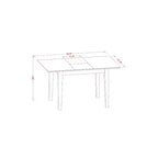 Mesa de comedor HomeStock de 5 piezas con tapa rectangular de madera maciza con acabado en roble natural y 4 sillas