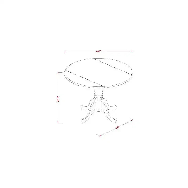 Juego de comedor redondo de 3 piezas con parte superior de madera maciza con acabado negro - Asientos para 4