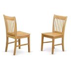 Juego de 3 piezas de madera maciza con acabado de roble natural - Comedor - Para 4 personas
