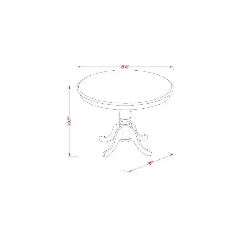 Juego de 3 piezas de madera maciza con acabado de roble natural - Comedor - Para 4 personas