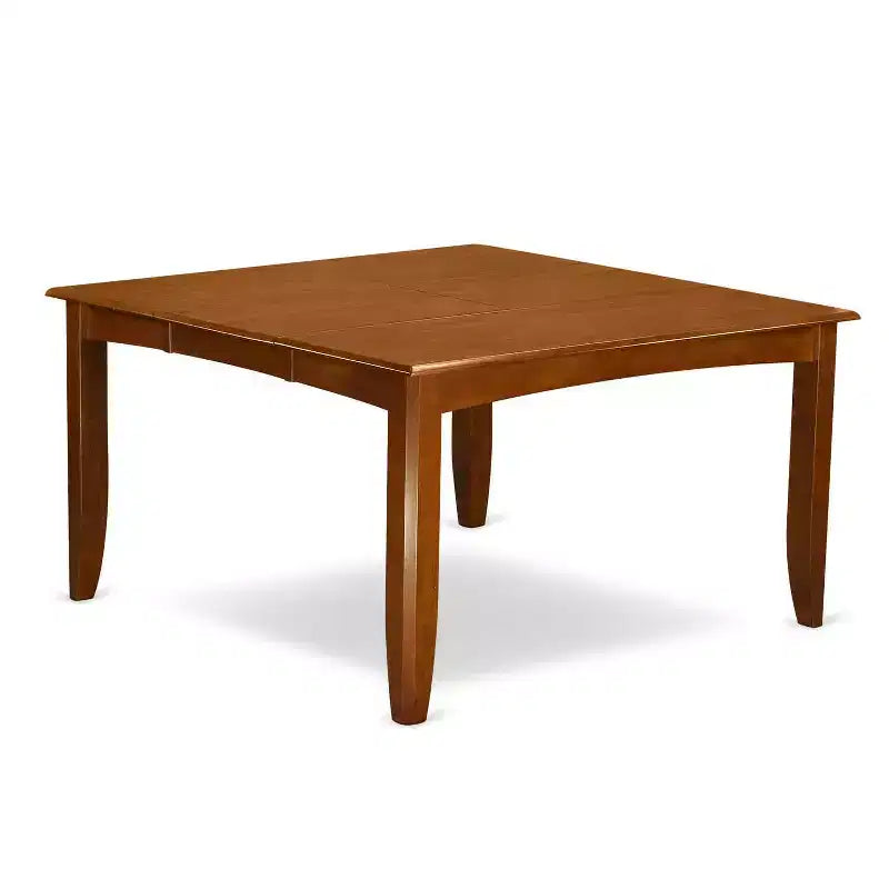 Mesa de comedor de 5 piezas con tapa de madera maciza de acabado marrón Saddle, con 4 sillas