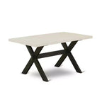 Mesa de comedor HomeStock de 7 piezas, rectangular, con cubierta de madera maciza en acabado roble natural y 6 sillas Parson