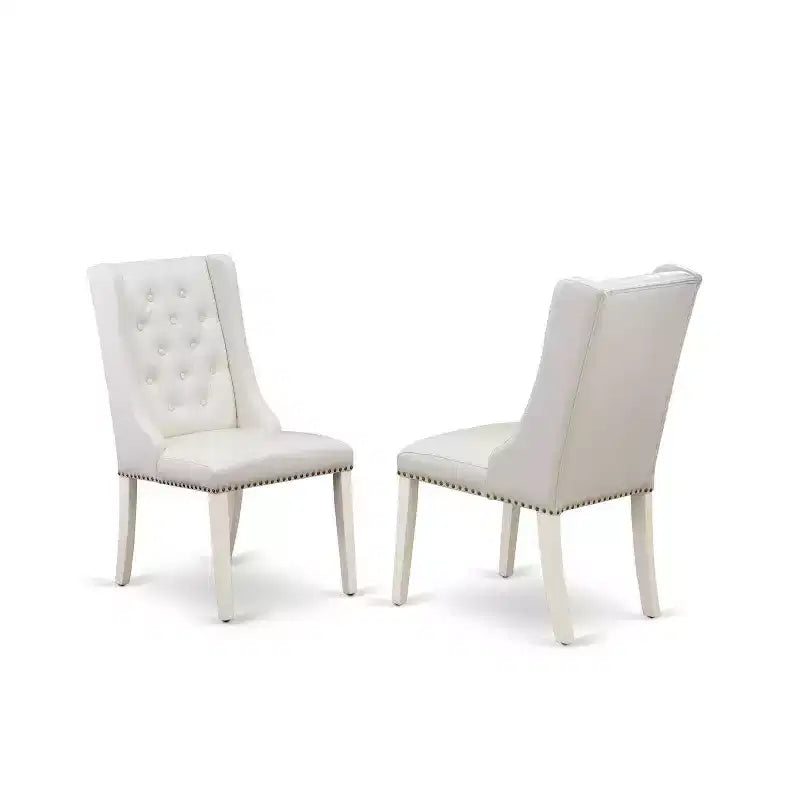 Mesa de comedor HomeStock de 7 piezas, rectangular, con cubierta de madera maciza en acabado roble natural y 6 sillas Parson