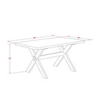 Mesa de comedor rectangular de 5 piezas con tapa de madera maciza de estilo jacobino envejecido y 4 sillas estilo Parsons