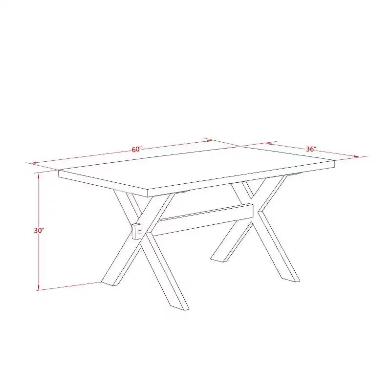 Mesa de comedor rectangular de 5 piezas con tapa de madera maciza de estilo jacobino envejecido y 4 sillas estilo Parsons