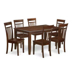 Classic 7 Piece Dining Set - Rectangle Wood Table & 6 Chairs - Kitchen Dinette Set