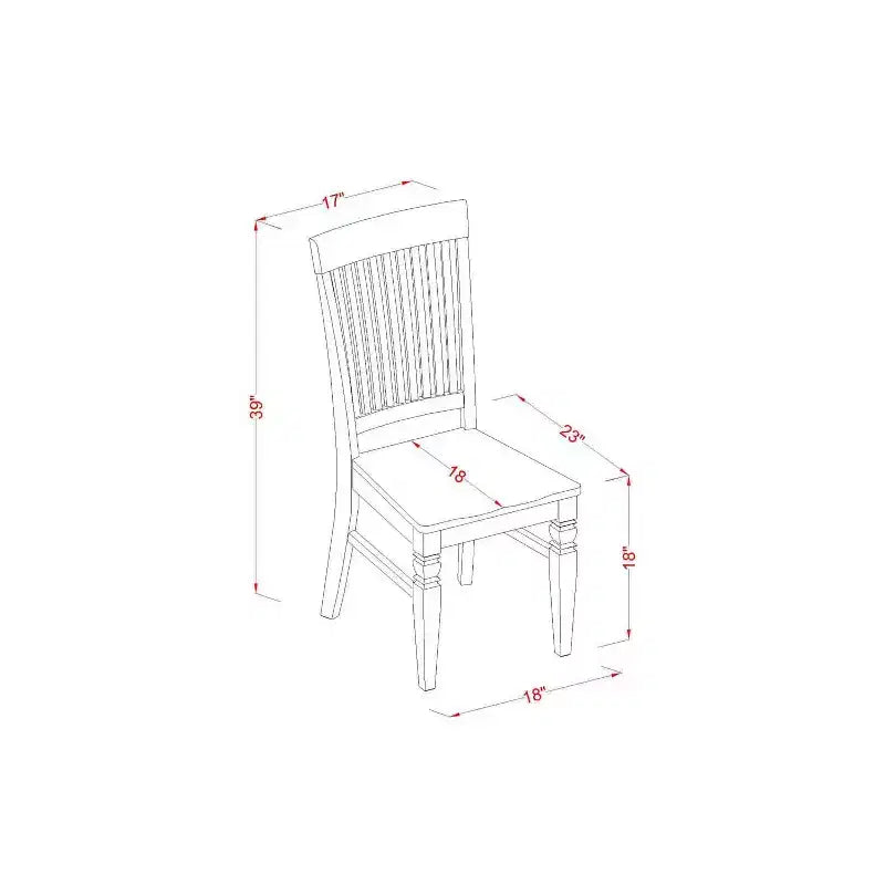 Juego de comedor de 5 piezas con tapa de madera maciza en acabado negro y cerezo - Capacidad para 4 personas
