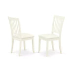 Juego de comedor redondo con mesa abatible y 2 sillas de comedor de lino - Acabado blanco