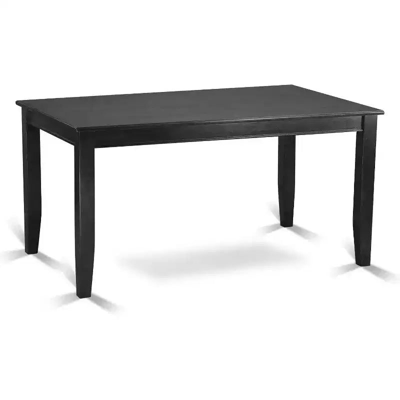 HomeStock Juego de Comedor de 5 Piezas con Cubierta de Madera Maciza y Acabado Negro - Rectangular - Para 4 Personas