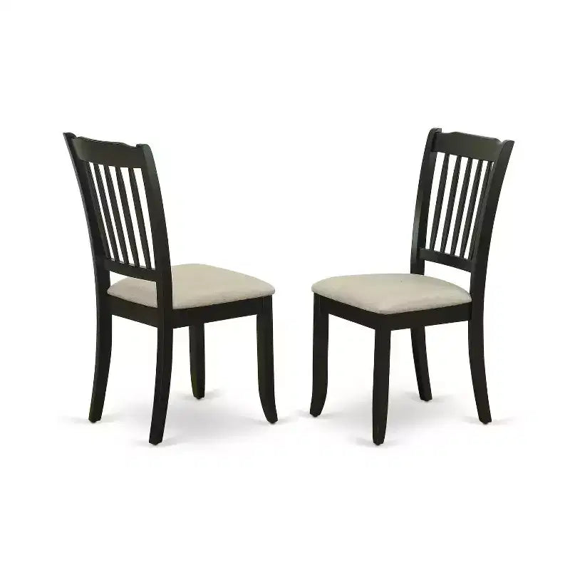 HomeStock Juego de Comedor de 5 Piezas con Cubierta de Madera Maciza y Acabado Negro - Rectangular - Para 4 Personas