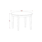 Juego de comedor moderno de 5 piezas - Mesa de cocina redonda y 4 sillas de tela - 42 pulgadas - Blanco lino