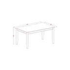 HomeStock Juego de Comedor de 5 Piezas con Mesa Rectangular de Madera Maciza con Tapa Negra y 4 Sillas