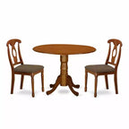 5-Piece Saddle Brown Finish Solid Wood Top - Dining Room Set - Seats 4