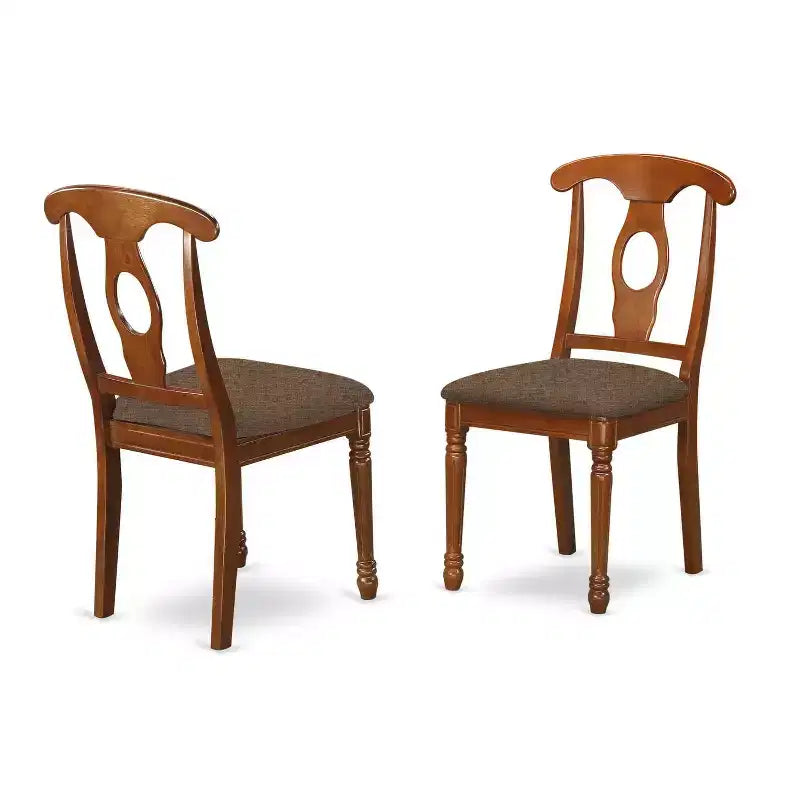 Juego de comedor de 5 piezas de madera maciza con acabado marrón silla de montar - Para 4 personas
