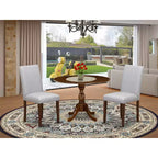 Juego de comedor de 3 piezas de madera maciza con tapa de acacia con acabado nogal (4 asientos)