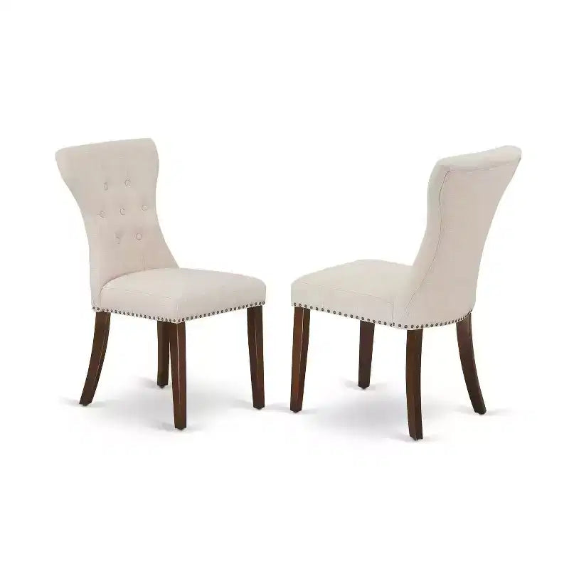 HomeStock Juego de comedor de 5 piezas con tapa de madera maciza con acabado de caoba y 4 sillas