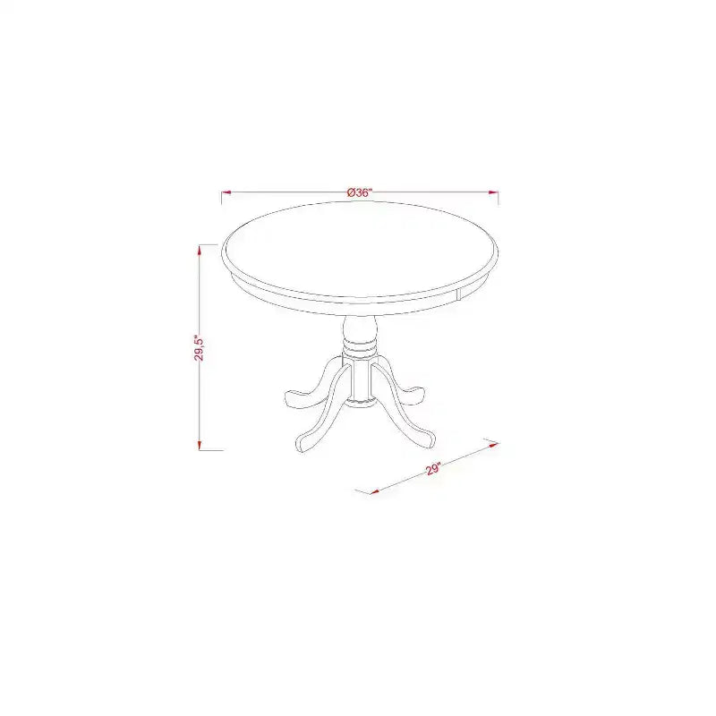 Juego de comedor de 3 piezas de madera maciza con cepillado de alambre negro - Tapizado - 4 asientos