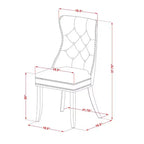Juego de comedor de 3 piezas de lino blanco con tapa de madera maciza - Redondo tapizado - Capacidad para 4 personas
