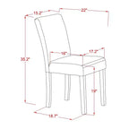 HomeStock - Mesa de comedor de 5 piezas con tapa de madera maciza con acabado blanco lino y 4 sillas Parson tapizadas en piel sintética blanca