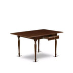 Juego de comedor HomeStock de 3 piezas con parte superior rectangular de madera maciza con acabado de caoba y tablero abatible