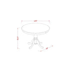 Mesa de comedor HomeStock de 5 piezas con tapa redonda de madera maciza con acabado negro y 4 sillas