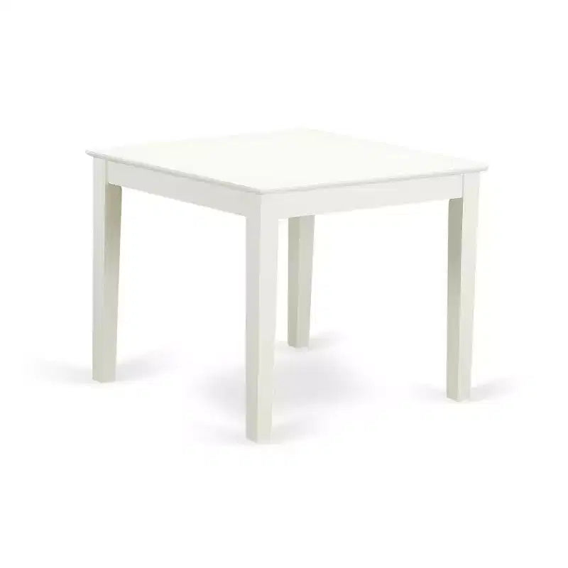 Juego de comedor HomeStock de 3 piezas con mesa rectangular de madera maciza con acabado blanco lino