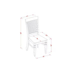 HomeStock Juego de comedor de 3 piezas de madera maciza con parte superior redonda en acabado blanco lino - Capacidad para 4 personas
