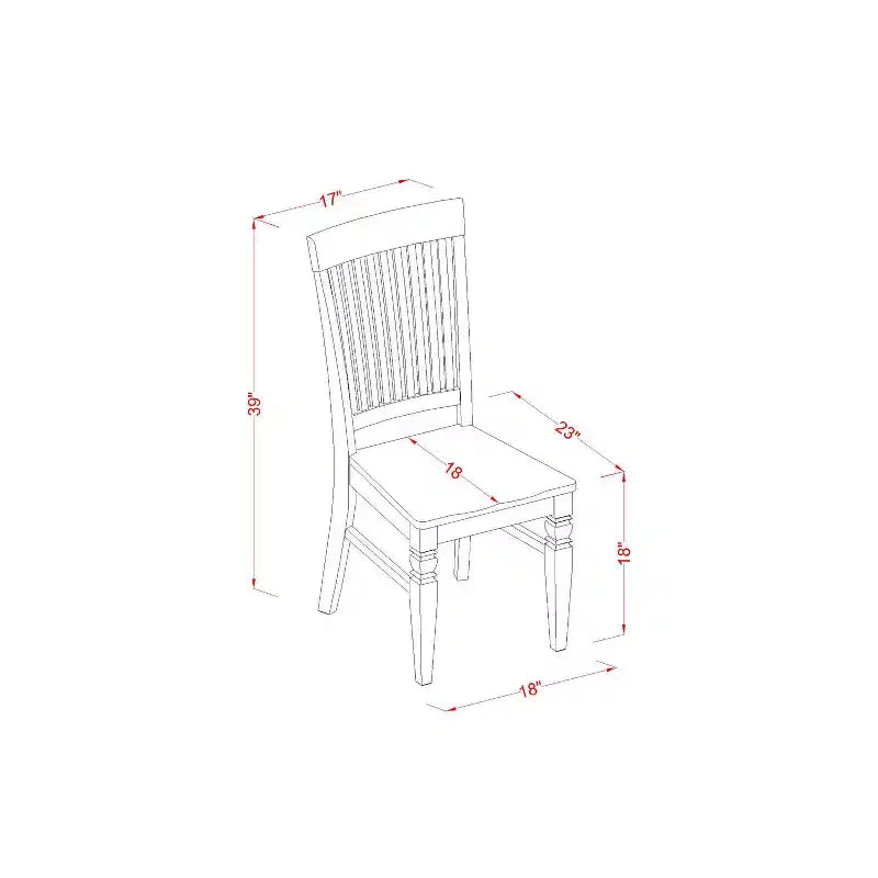 HomeStock Juego de comedor de 3 piezas de madera maciza con parte superior redonda en acabado blanco lino - Capacidad para 4 personas