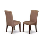 Juego de comedor de cocina para 4 personas - Juego de mesa y sillas de 5 piezas - Mesa rectangular con extensión de mariposa - Sillas con tapicería de lino