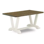 Mesa de comedor HomeStock de 5 piezas rectangular con tablero de madera maciza con acabado de roble natural y 4 sillas tapizadas