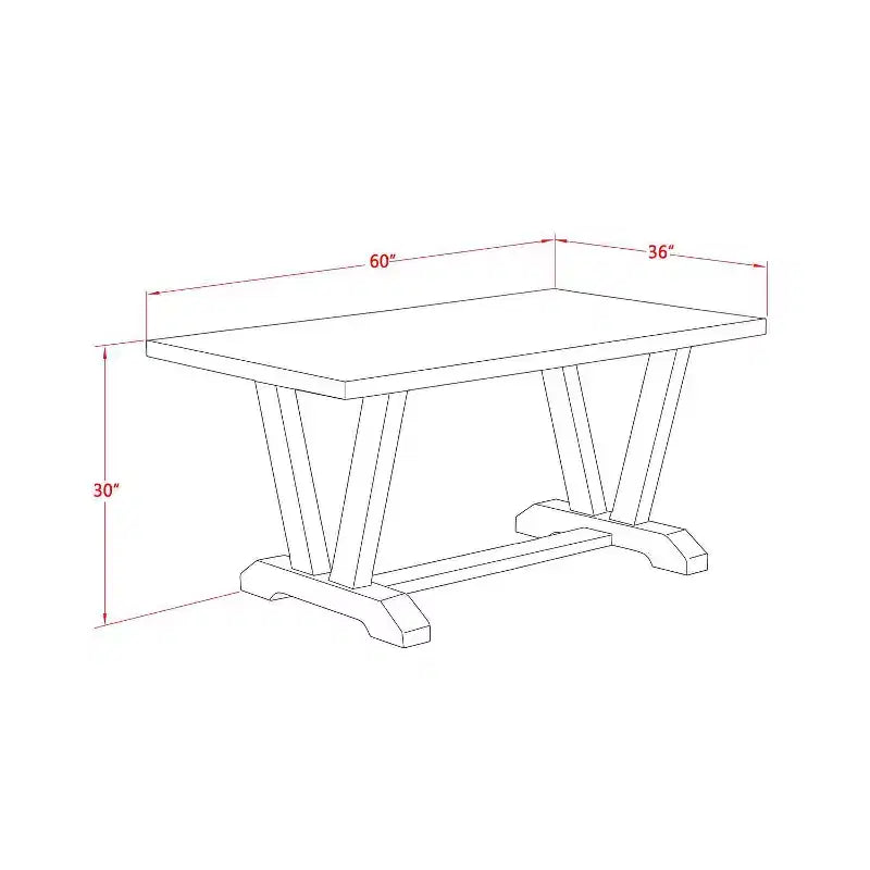 Mesa de comedor HomeStock de 7 piezas, rectangular, de madera maciza con acabado en roble natural y 6 sillas