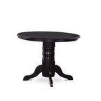 Mesa de comedor HomeStock de 5 piezas con tapa redonda de madera maciza con acabado negro y 4 sillas Parson