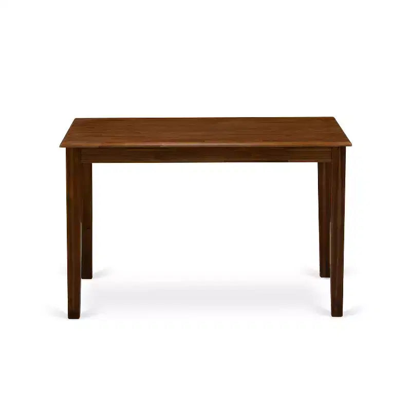 Juego de comedor HomeStock de 3 piezas, parte superior de madera maciza rectangular, acabado nogal antiguo