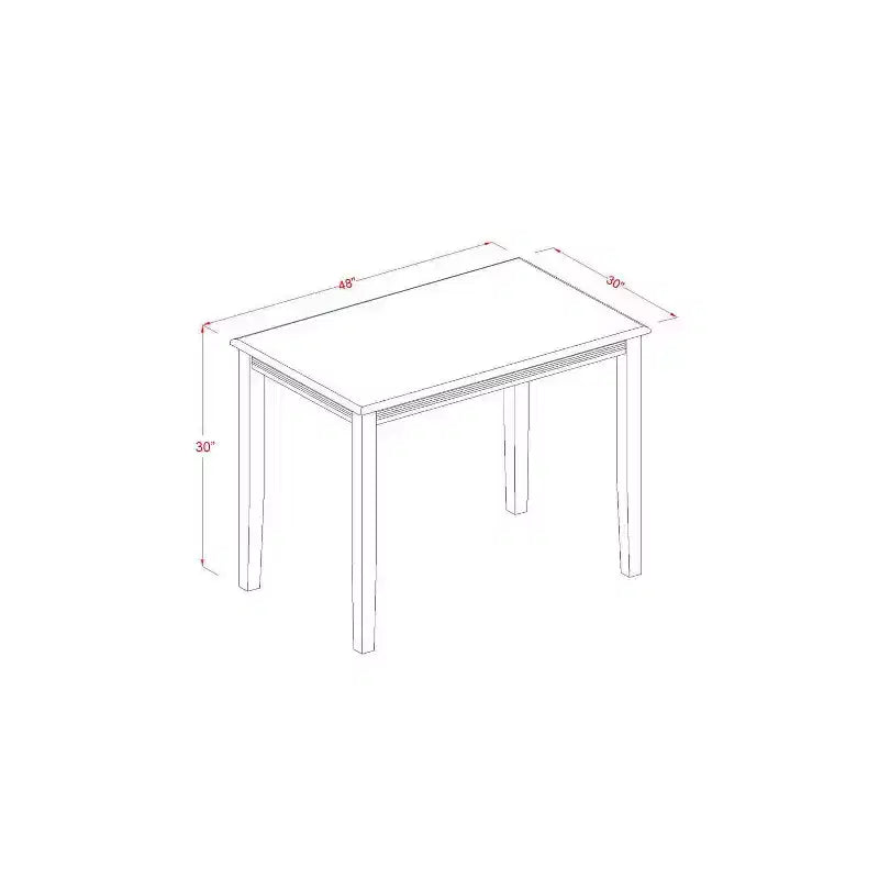 Juego de comedor HomeStock de 3 piezas, parte superior de madera maciza rectangular, acabado nogal antiguo
