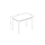 Juego de comedor HomeStock de 3 piezas, parte superior de madera maciza rectangular, acabado nogal antiguo
