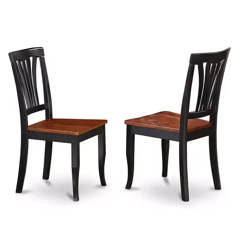 Juego de comedor de 3 piezas HomeStock, acabado negro y cerezo, con mesa de madera maciza