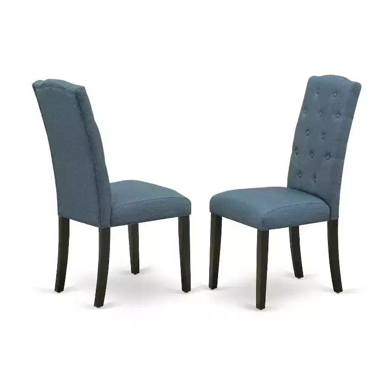 HomeStock Juego de comedor de 3 piezas con acabado negro y tapa de madera maciza - Redondo con tablero abatible - Para 4 personas