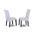 Mesa de comedor HomeStock de 5 piezas con superficie de madera maciza de roble natural y 4 sillas Parson