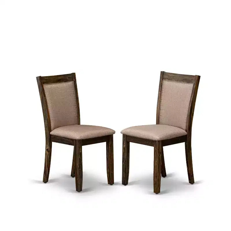 Mesa de comedor HomeStock de 6 piezas, rectangular, con acabado jacobino envejecido y tapa de madera maciza, con 1 banco y 4 sillas