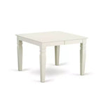 HomeStock Juego de Comedor de 5 Piezas con Cubierta de Madera Maciza y Acabado Blanco Lino con 4 Sillas