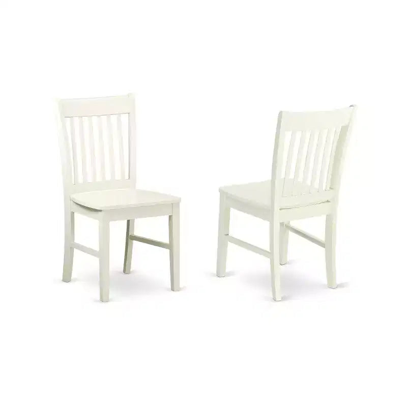HomeStock Juego de Comedor de 5 Piezas con Cubierta de Madera Maciza y Acabado Blanco Lino con 4 Sillas