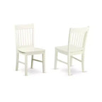 HomeStock Juego de Comedor de 5 Piezas con Cubierta de Madera Maciza y Acabado Blanco Lino con 4 Sillas