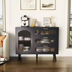 Sideboard Buffet Cabinet with Storage, Buffet Cabinet with Fluted Door and 3 Drawers, Sideboard for Kitchen, Dining Roombeautiful