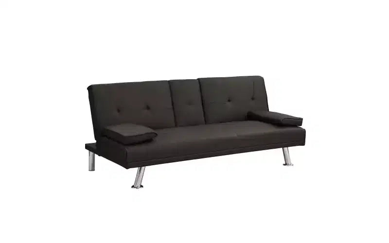 Sofá Cama Convertible Sofá Ajustable Sofá Doble Reposabrazos Extraíbles Patas de Acero Inoxidable,