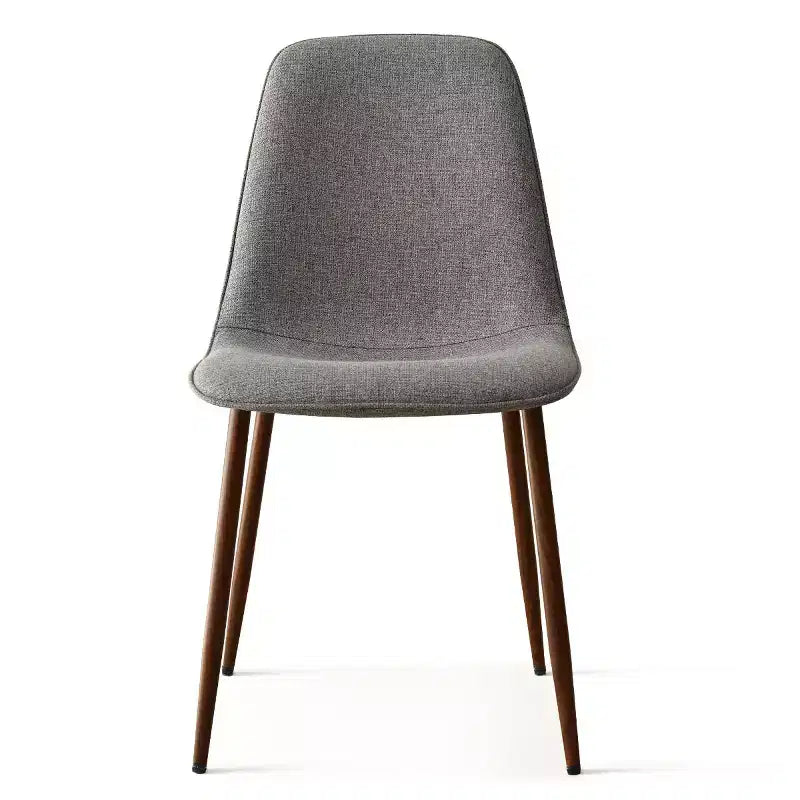 Juego de 4 sillas de comedor tapizadas modernas, sillas decorativas sin brazos de tela con respaldo curvo y patas de metal de nogal para comedor - Panipeachy