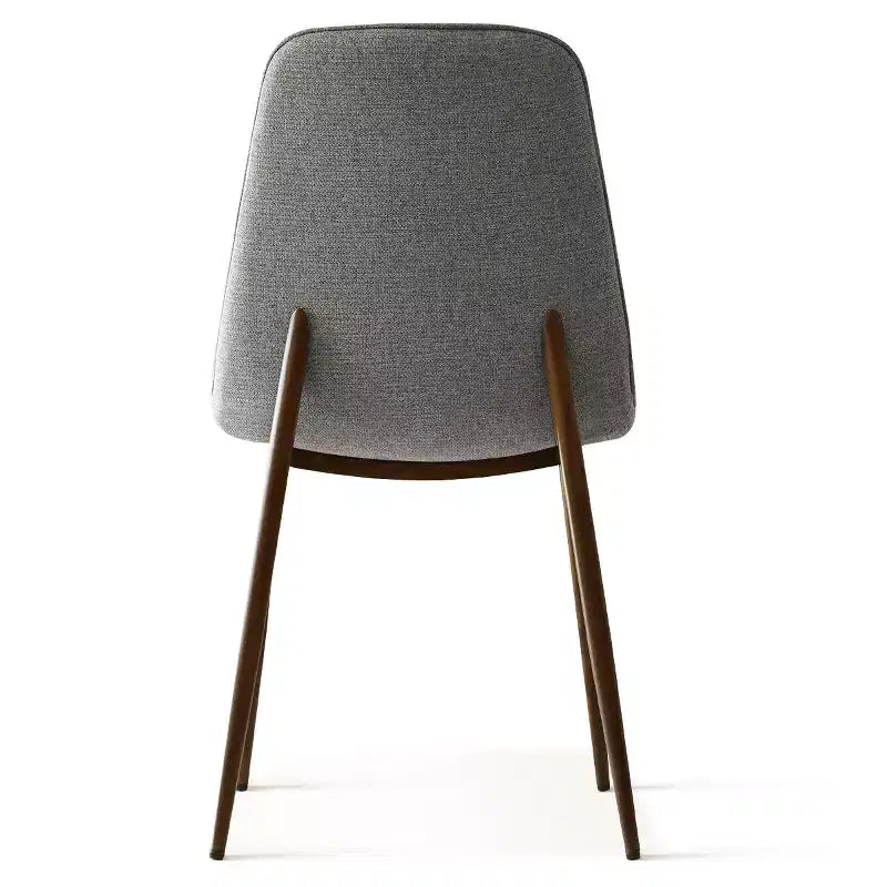 Juego de 4 sillas de comedor tapizadas modernas, sillas decorativas sin brazos de tela con respaldo curvo y patas de metal de nogal para comedor - Panipeachy