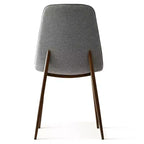 Juego de 4 sillas de comedor tapizadas modernas, sillas decorativas sin brazos de tela con respaldo curvo y patas de metal de nogal para comedor - Panipeachy