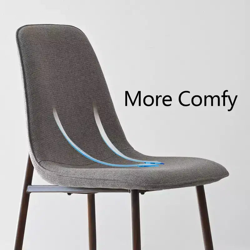 Juego de 4 sillas de comedor tapizadas modernas, sillas decorativas sin brazos de tela con respaldo curvo y patas de metal de nogal para comedor - Panipeachy