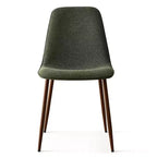 Juego de 4 sillas de comedor tapizadas modernas, sillas decorativas sin brazos de tela con respaldo curvo y patas de metal de nogal para comedor - Panipeachy