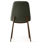 Juego de 4 sillas de comedor tapizadas modernas, sillas decorativas sin brazos de tela con respaldo curvo y patas de metal de nogal para comedor - Panipeachy